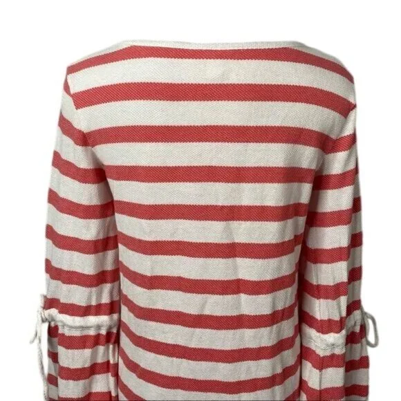 Caslon Pink White Striped Bell Sleeve Dress Gogo Style Oversized Sweater Dress S - Picture 11 of 13